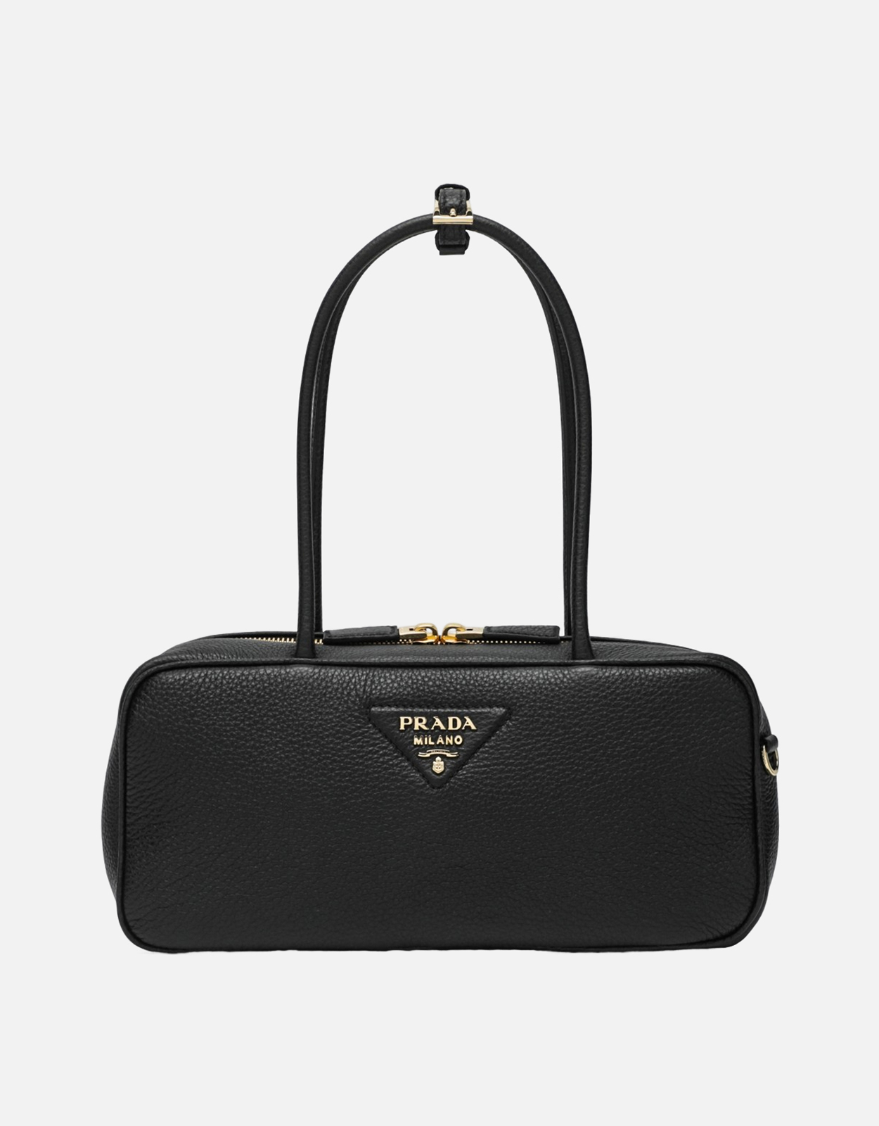 Prada ミディアムブラックレザーボーリングバッグ (すべての新品