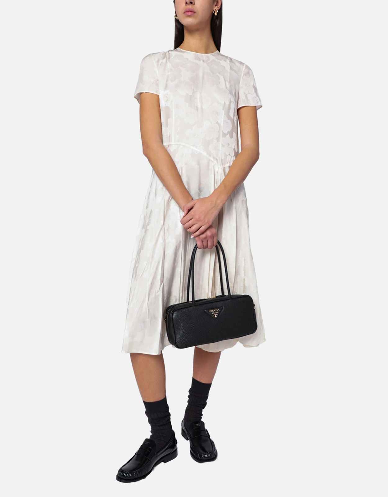 PRADA レザー パンチング ボーリングバッグ 紫 archive ギャラ有 PRADA