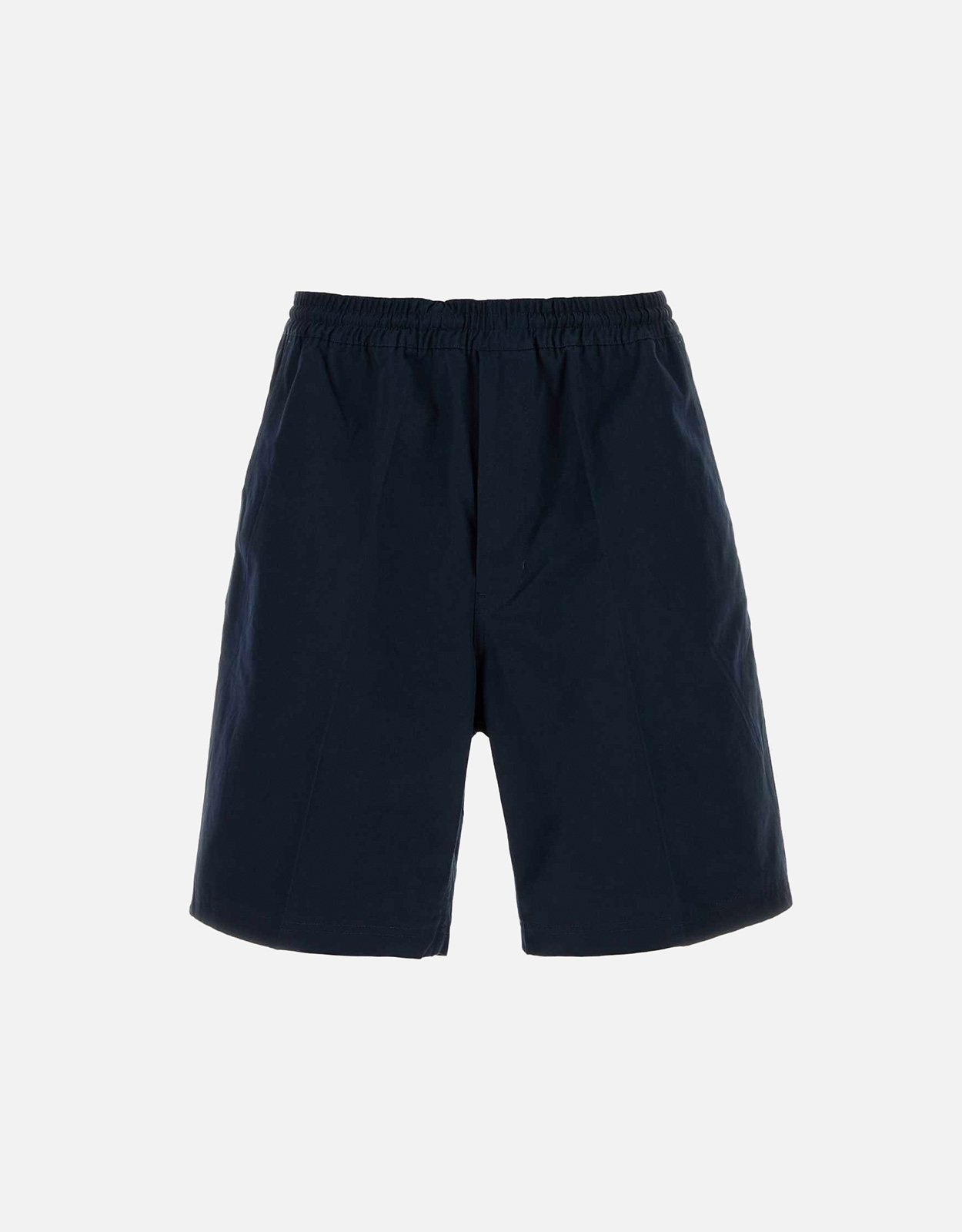 Prada Prada Men's Dark Blue Cotton Poplin Central Pleat Bermuda Shorts - S　プラダ メンズ ダークブルー コットン ポプリン セントラル プリーツ バミューダ ショーツ - S