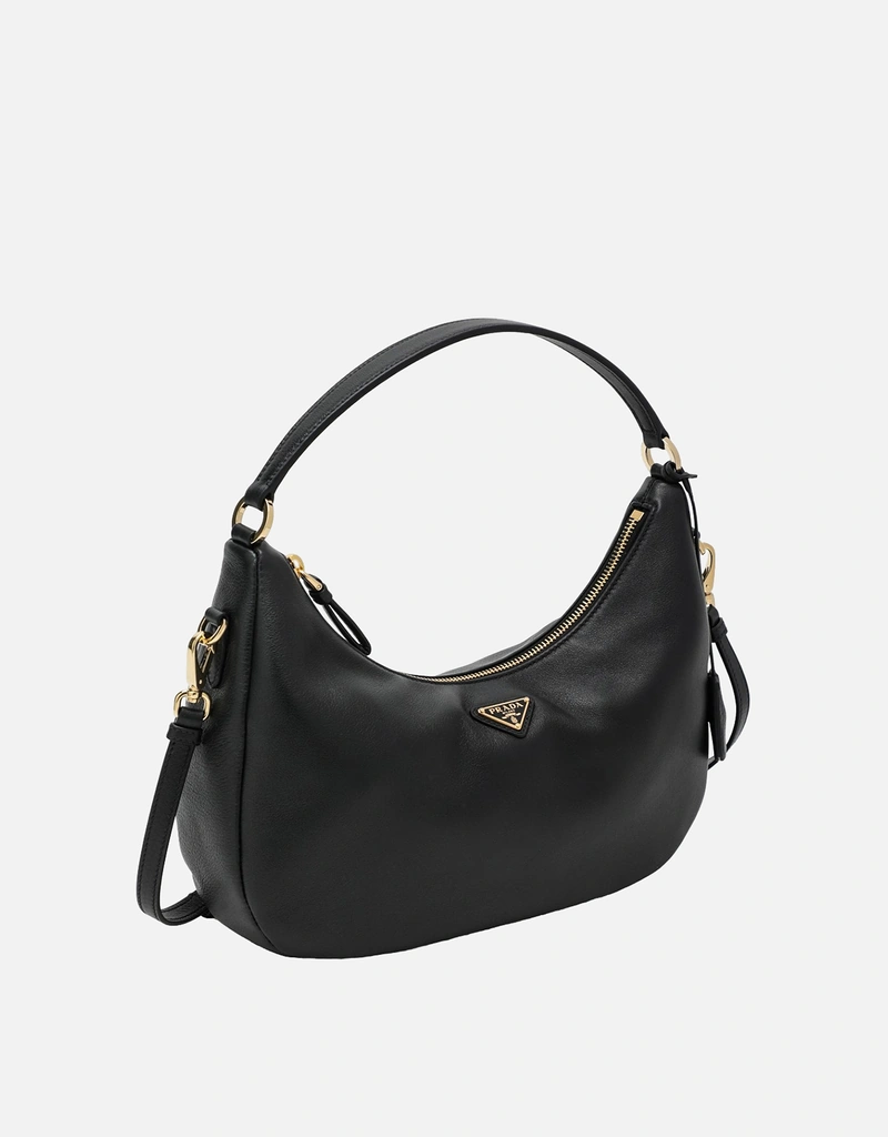 Prada ブラックレザーショルダーバッグ (すべての新品) IFCHIC.COM