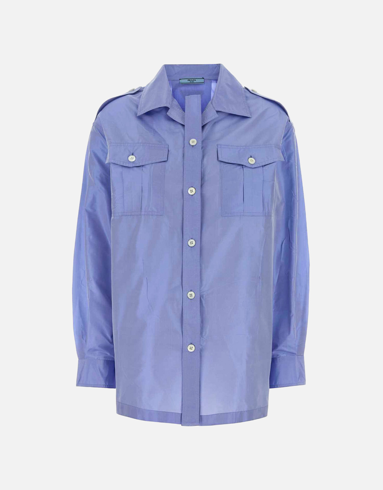 Prada ライトブルーシルクタフタシャツ (すべての新品) IFCHIC.COM