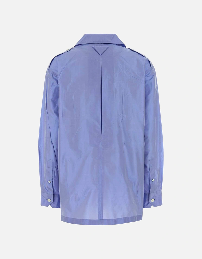 Prada ライトブルーシルクタフタシャツ (すべての新品) IFCHIC.COM