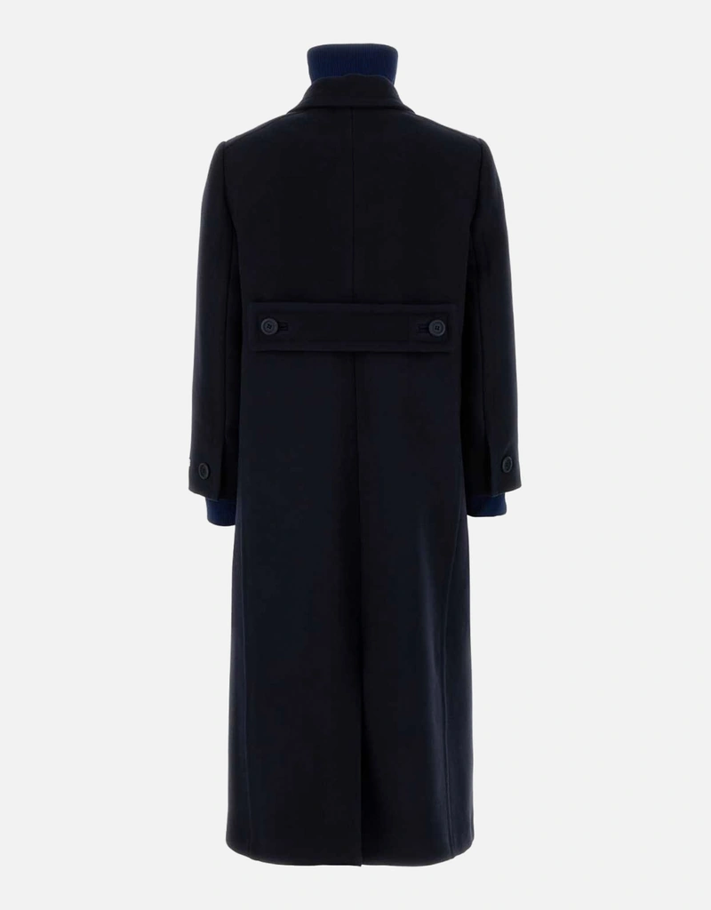 Prada Single-Breasted Virgin Wool Jersey Insert Straight Coat (All