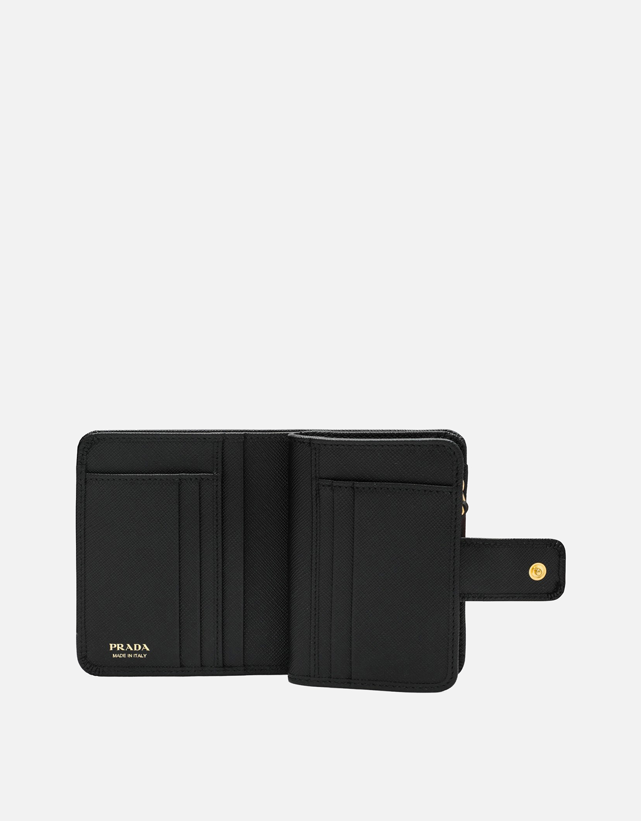 Prada スモールブラックサフィアーノレザーウォレット (財布とカード