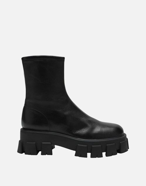 Prada モノリス ストレッチ ナッパ レザー アンクルブーツ (すべての