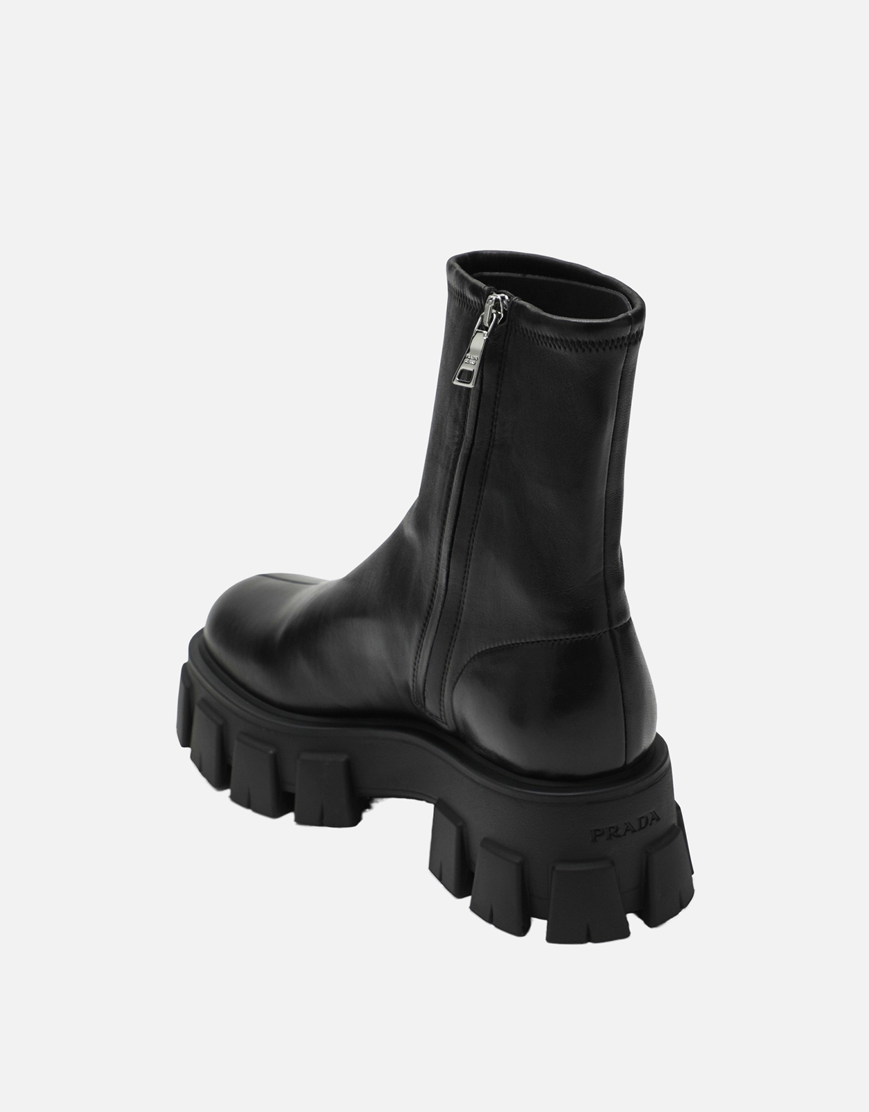 Prada モノリス ストレッチ ナッパ レザー アンクルブーツ (すべての