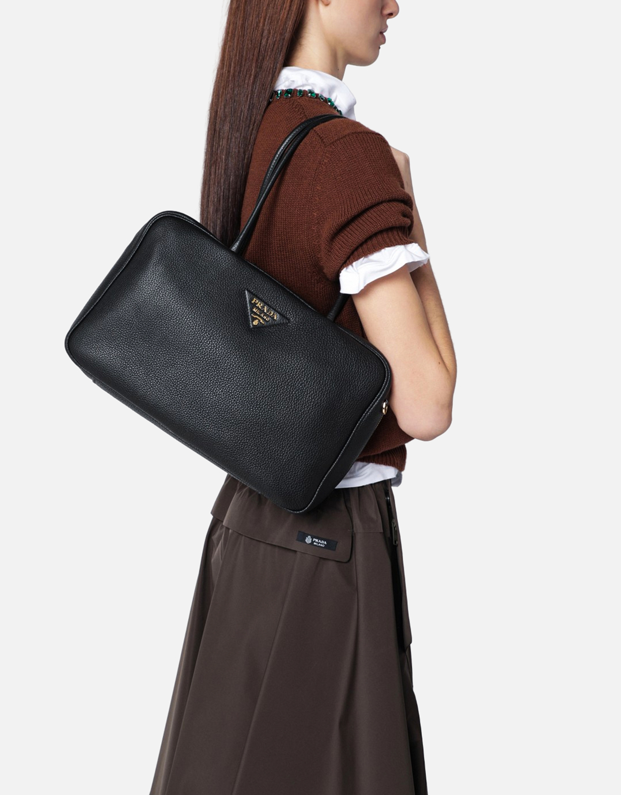 Prada ラージレザーダッフルバッグ (すべての新品) IFCHIC.COM