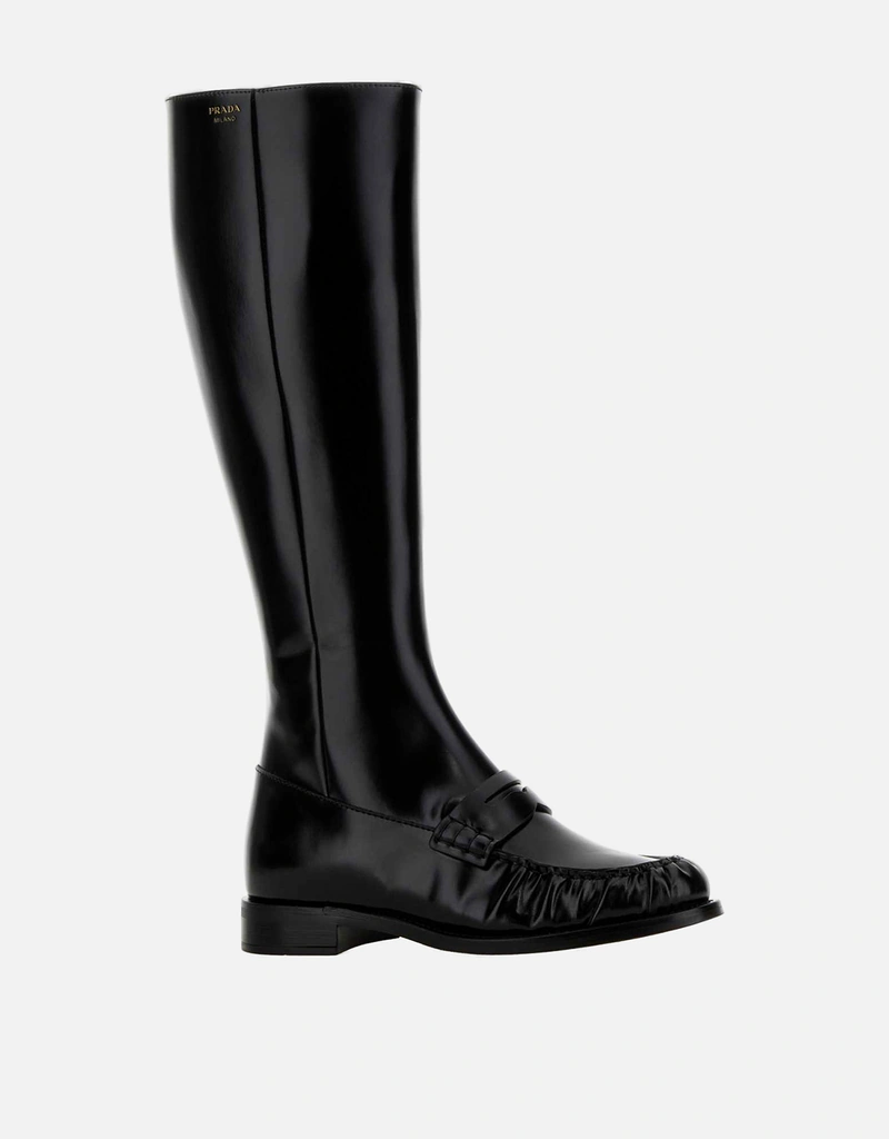 Prada ブラックレザーブーツ () IFCHIC.COM
