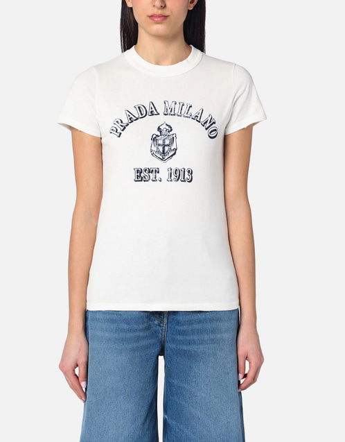 Prada プリントジャージーTシャツ (トップス) IFCHIC.COM