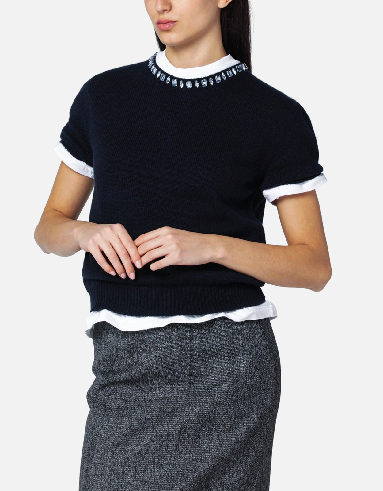 Prada ウール＆カシミヤ クルーネックセーター (トップス) IFCHIC.COM