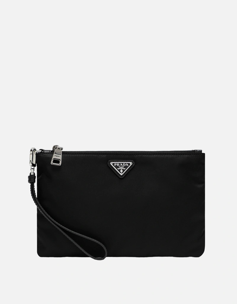 Prada メンズ Mera リナイロンとサフィアーノレザーポーチ (バッグ