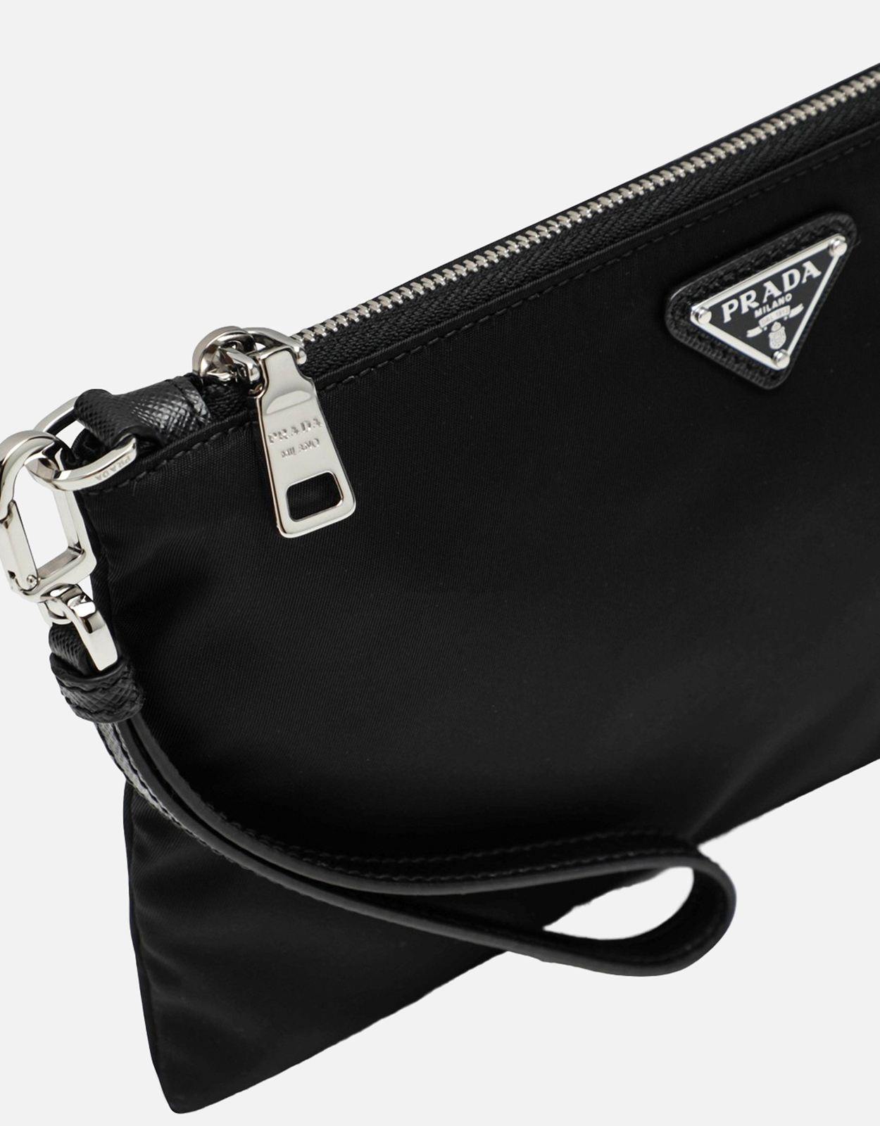 Prada メンズ Mera リナイロンとサフィアーノレザーポーチ (バッグ