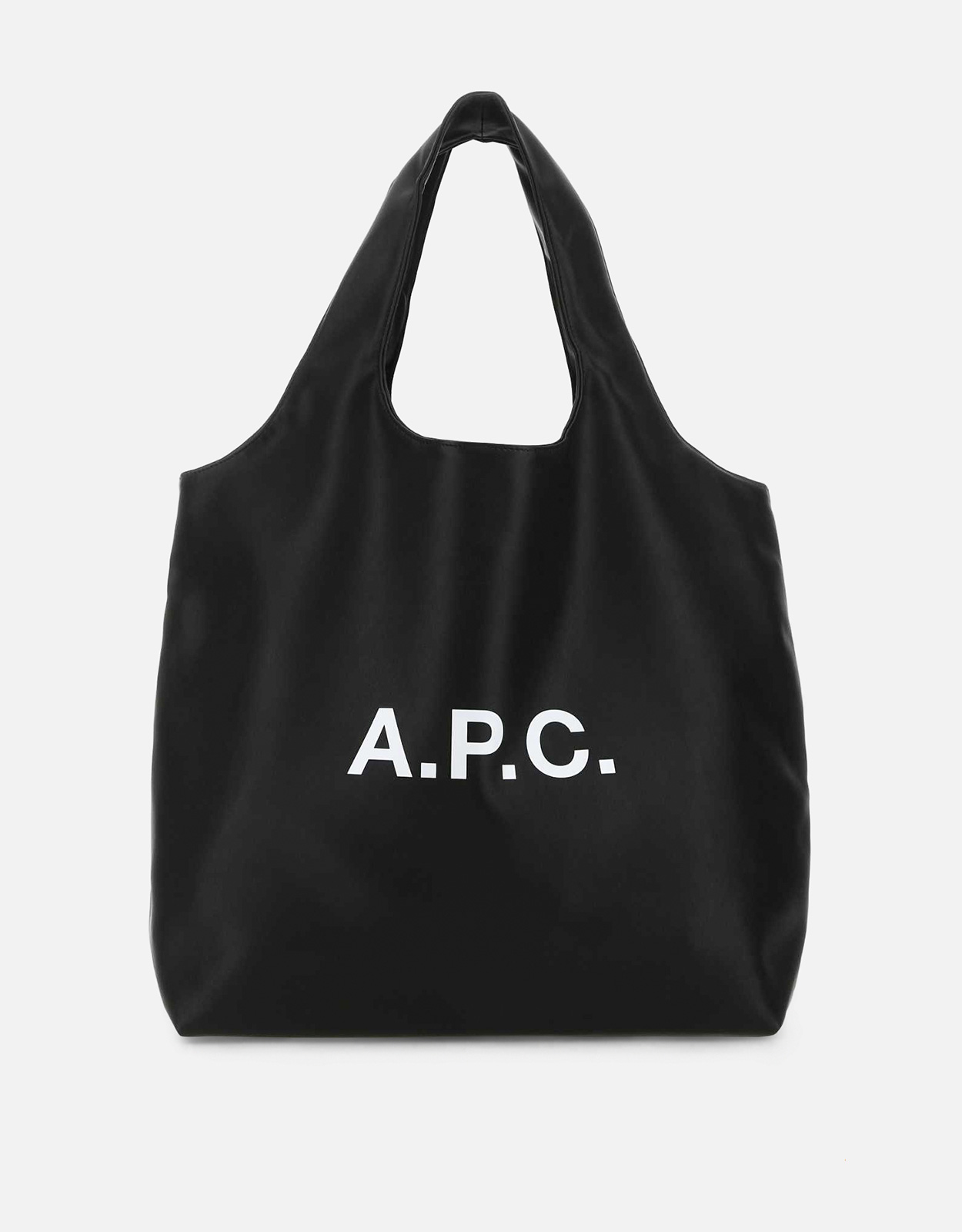 A.P.C. Black Synthetic Leather Shopping Bag　A.P.C.ブラック合成皮革ショッピングバッグ A.P.C.