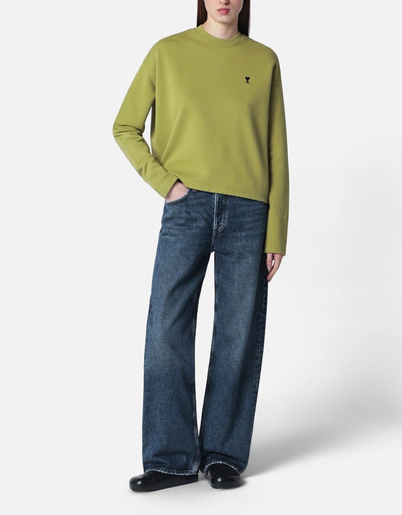 AMI Paris Ami de Coeur matcha green sweatshirt (Tops) IFCHIC.COM
