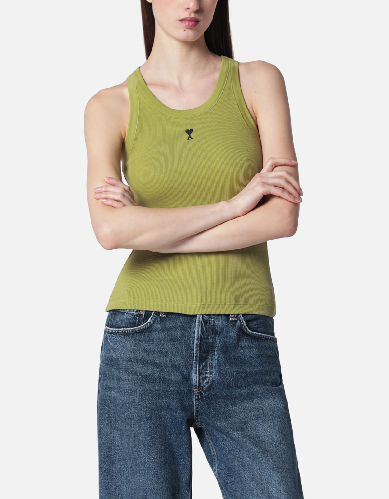 AMI Paris 抹茶グリーンコットンタンクトップ (トップス) IFCHIC.COM