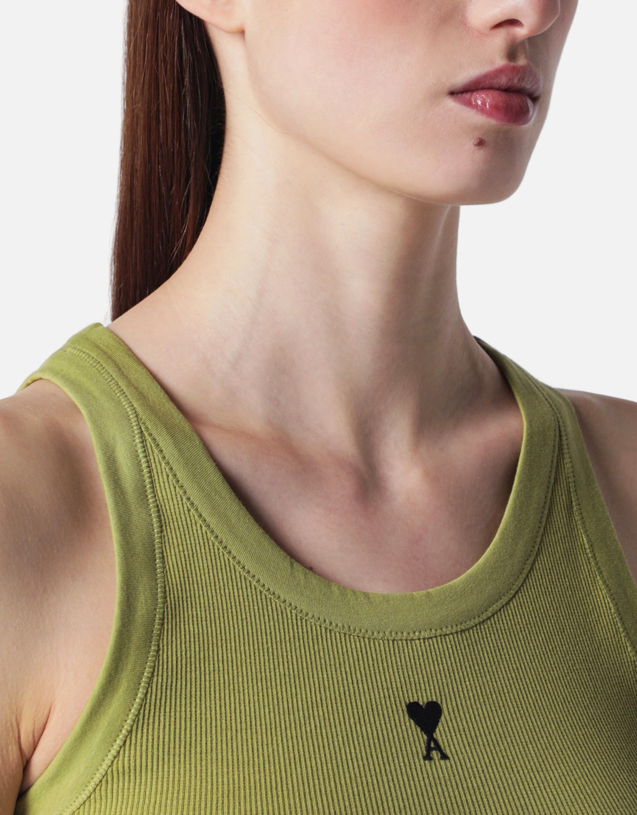 AMI Paris 抹茶グリーンコットンタンクトップ (トップス) IFCHIC.COM