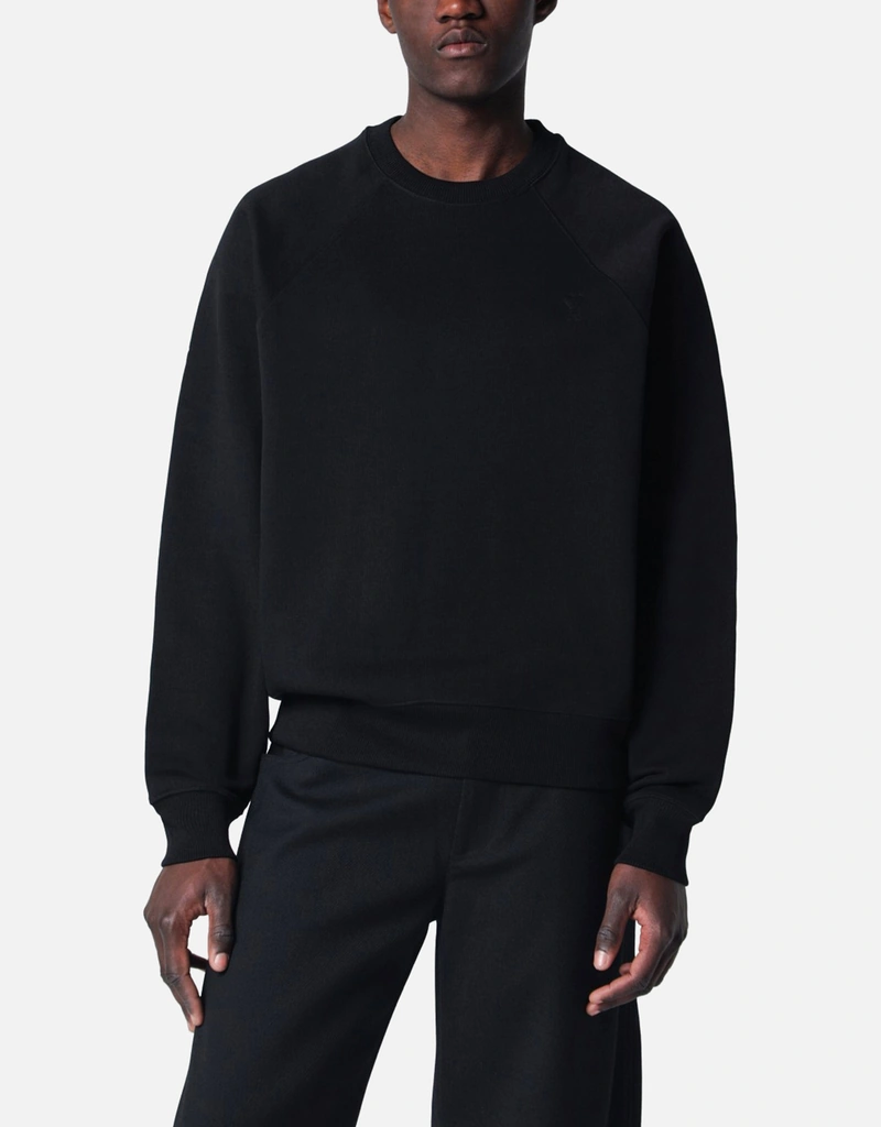 AMI Paris メンズコットンブラックスウェットシャツ (アパレル,シャツ