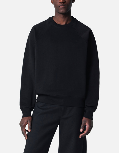 AMI Paris メンズコットンブラックスウェットシャツ (シャツ) IFCHIC.COM