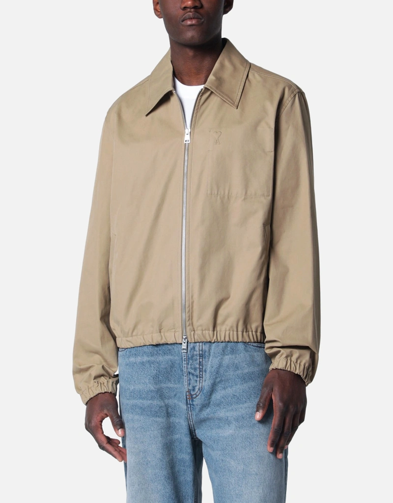 AMI Paris Beige Ami De Coeur zip-up jacket (All New In) IFCHIC.COM