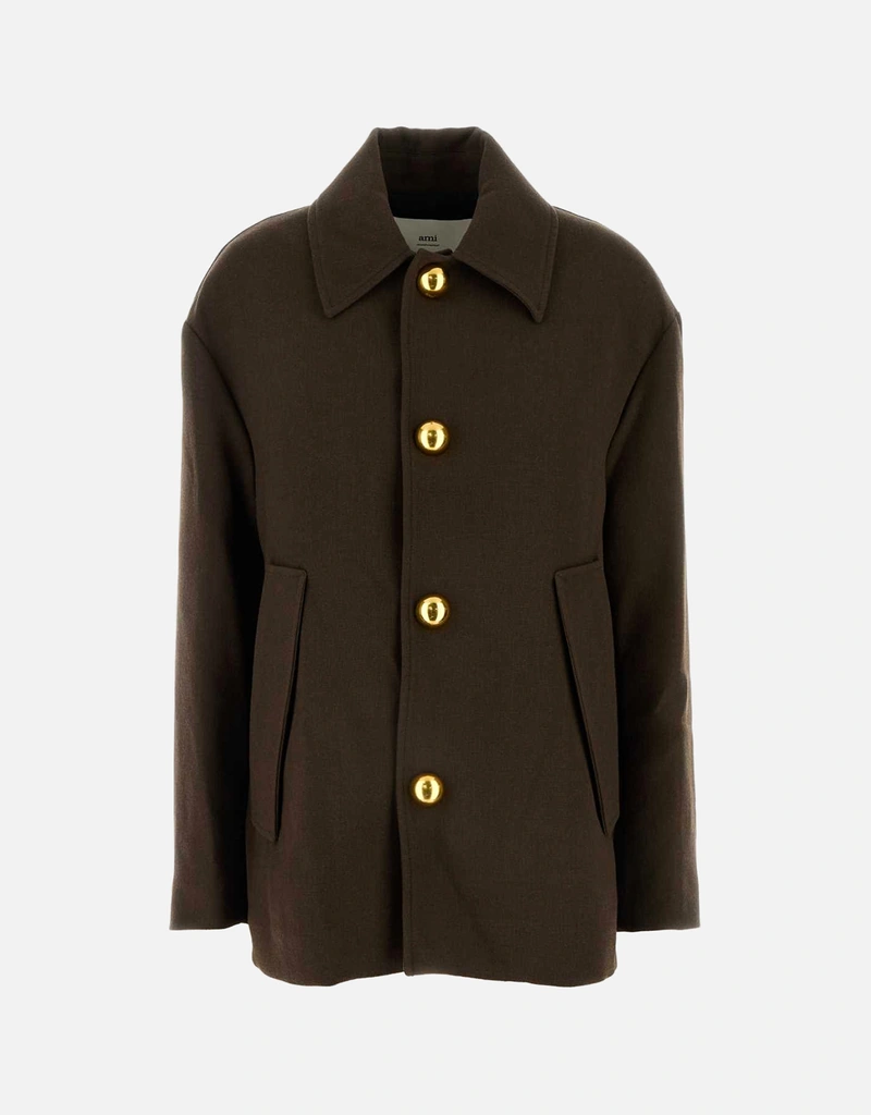 AMI Paris ブラウン初剪ウールジャケット () IFCHIC.COM