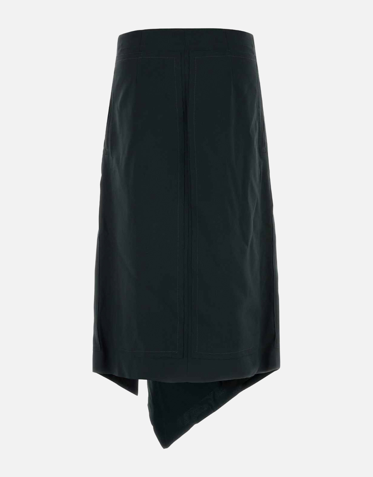 AMI Paris ブラック初剪羊毛ミディラップスカート (すべての新品