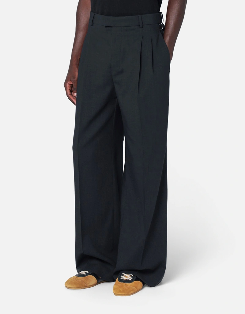 AMI Paris メンズ チャコールグレー ウール パンツ (すべての新品