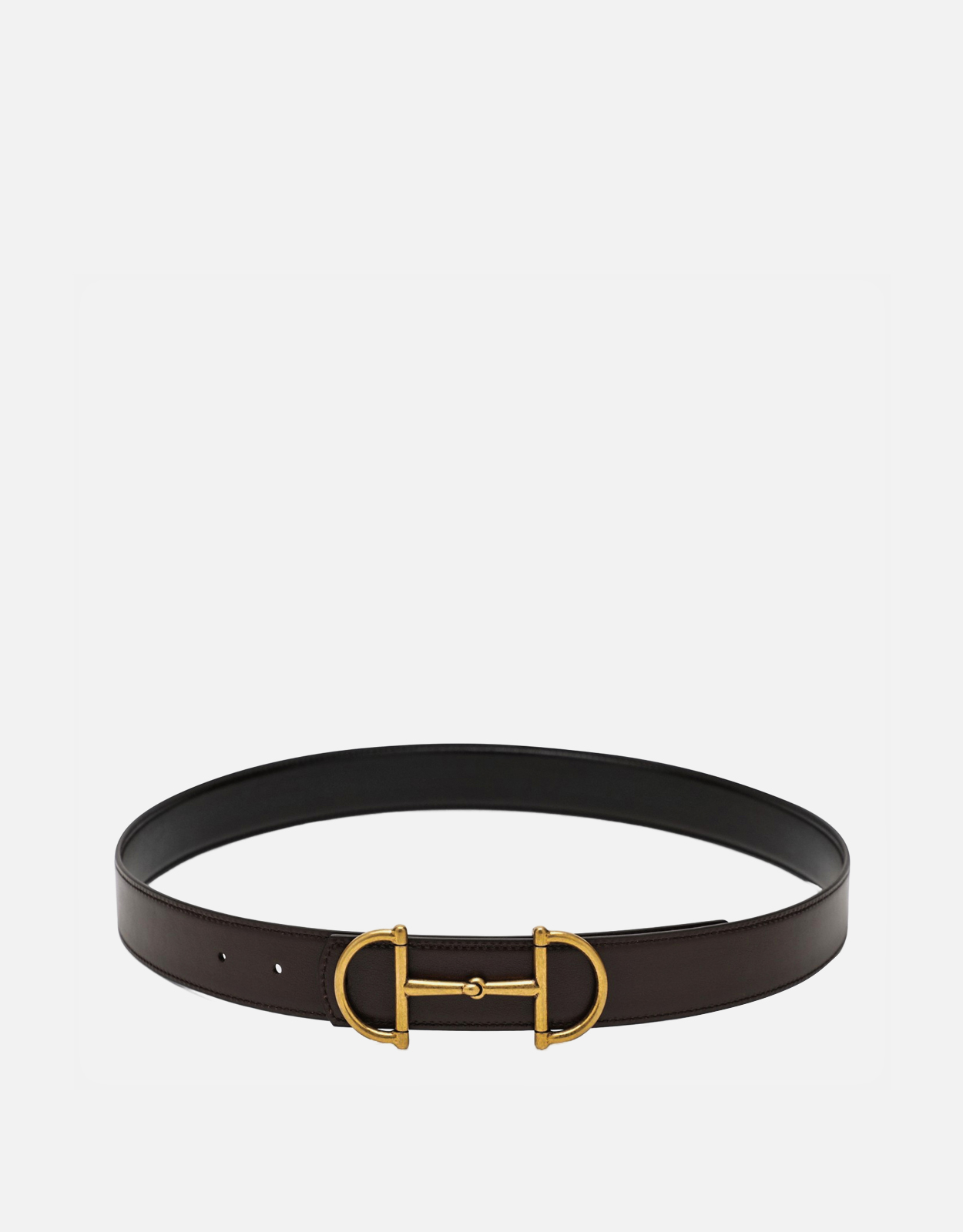 Gucci メンズリバーシブルレザーベルト ホースビット付き (アクセサリ