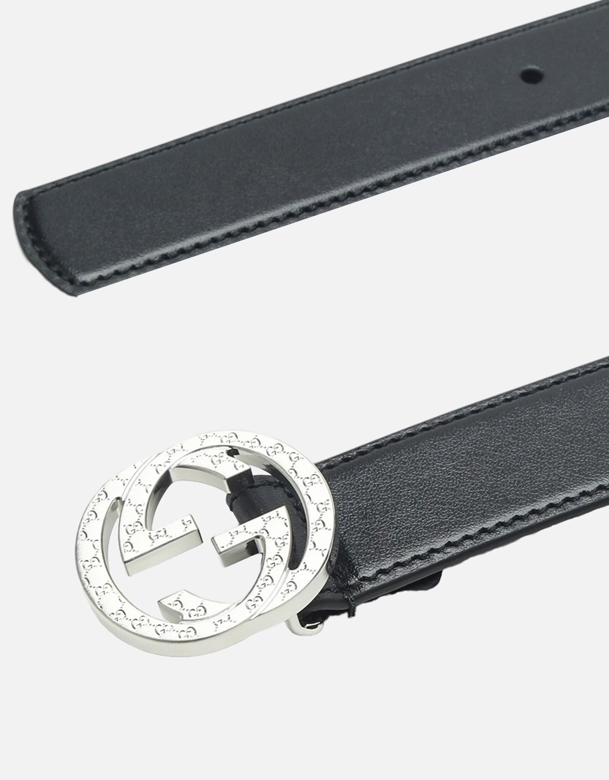 Gucci メンズレザーベルトGG刻印バックル付き (アクセサリ,ベルト