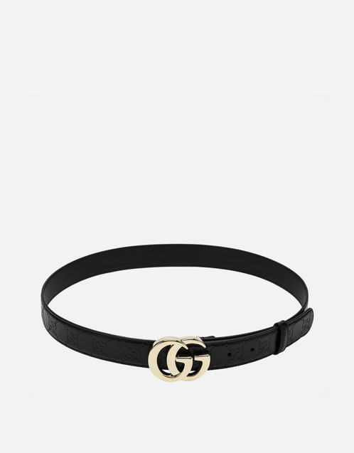 GUCCI ブラックレザー ベルト 85cm Gucci ブラックレザーベルト (ベルト) IFCHIC.COM