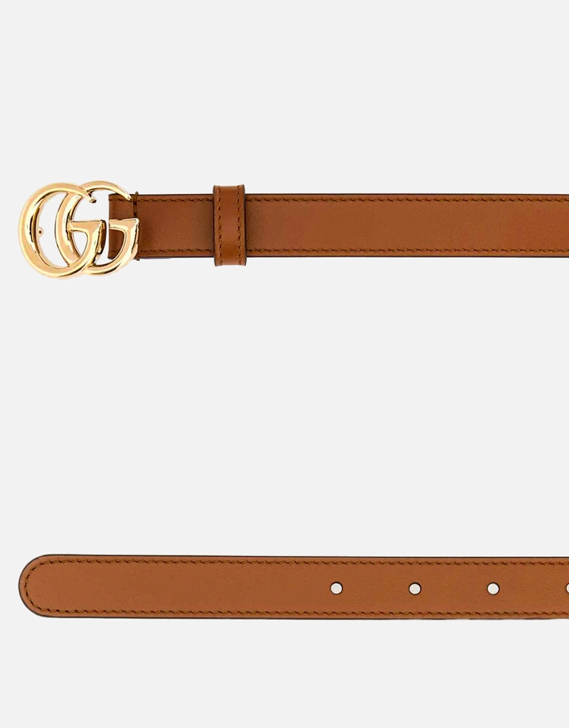 Gucci ブラウンスムースカーフスキンレザーベルト () IFCHIC.COM