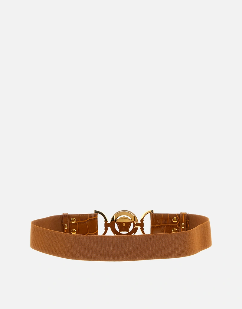 Versace Medusa '95 Croc-Effect Elastic Belt () IFCHIC.COM