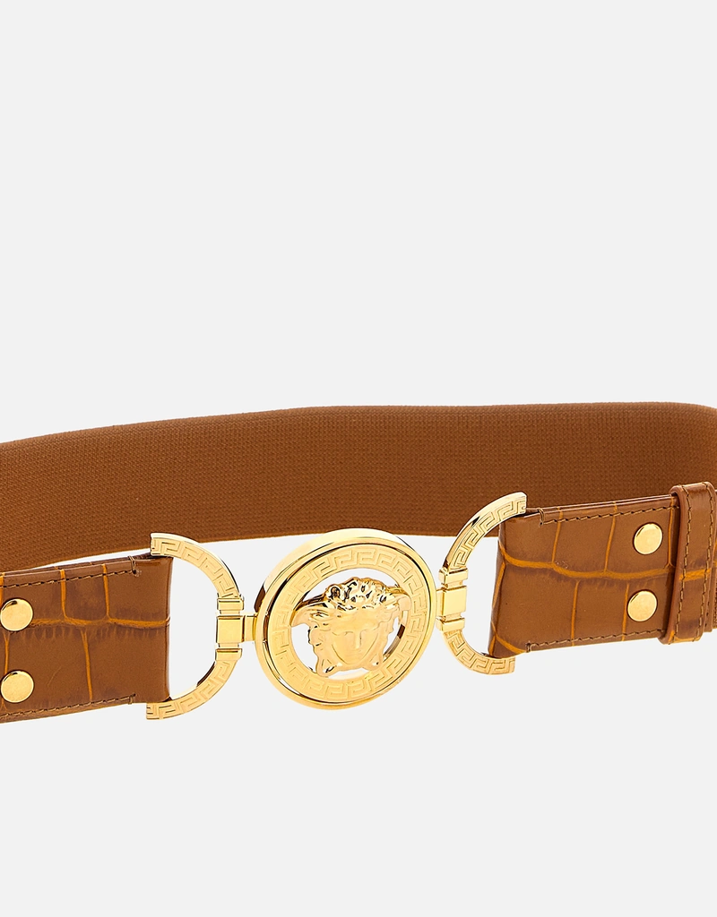 Versace Medusa '95 Croc-Effect Elastic Belt () IFCHIC.COM