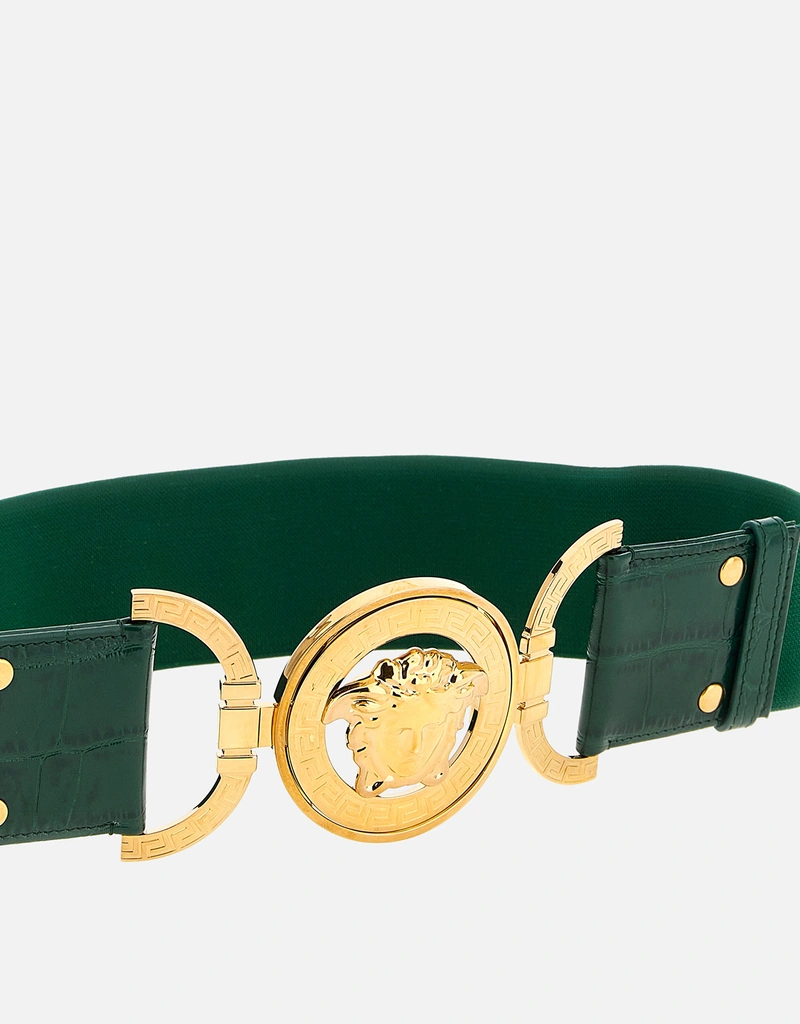 Versace Medusa '95 Croc-Effect Elastic Belt () IFCHIC.COM