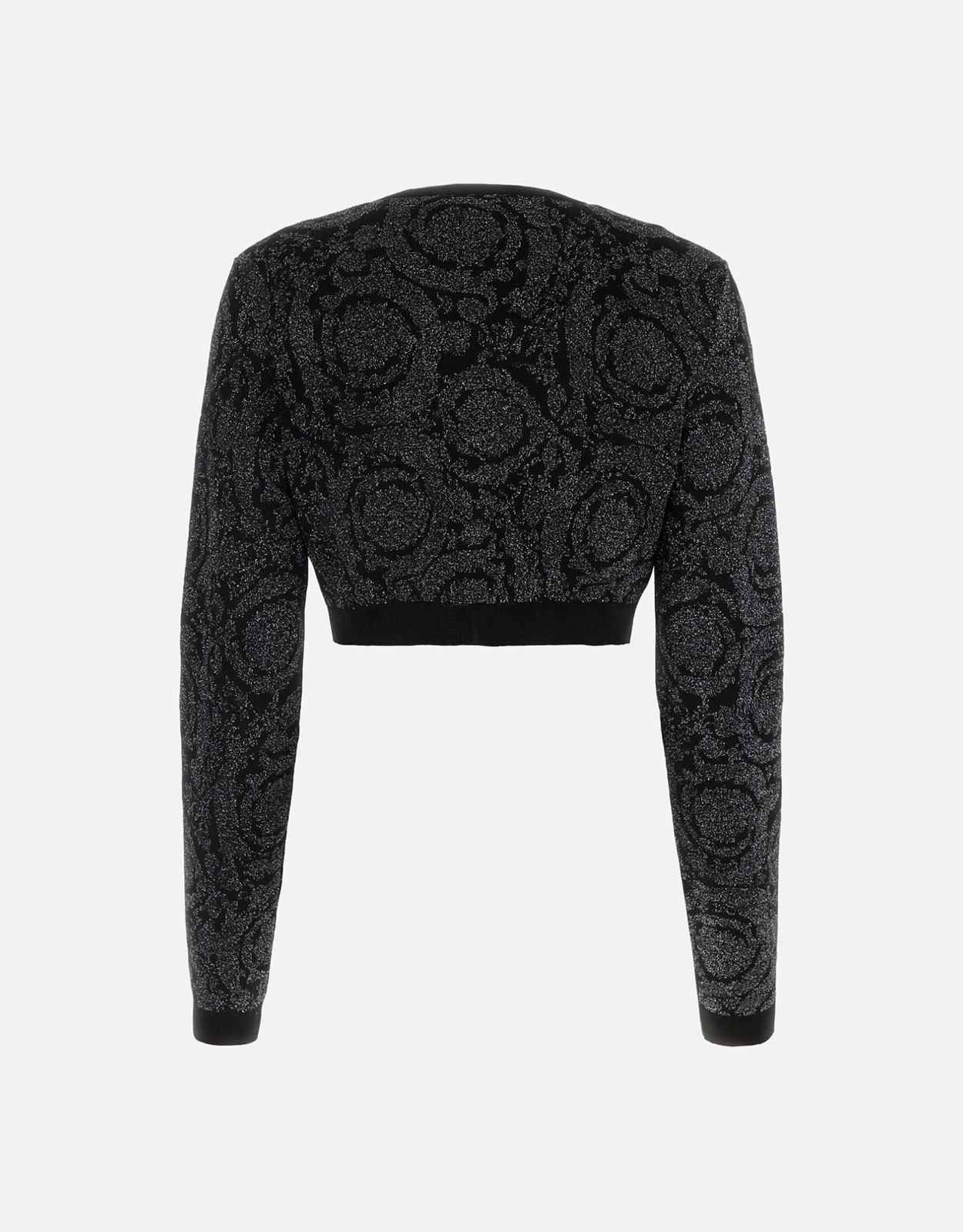 Versace バロッコラメストレッチビスコース混クロップカーディガン