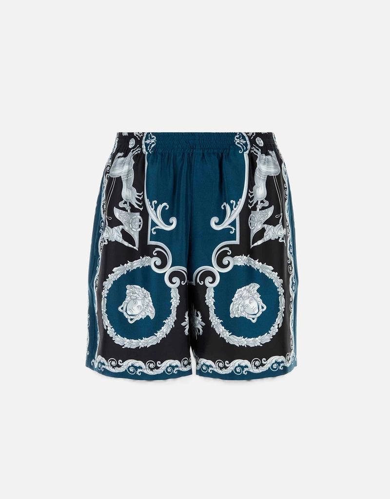 Versace メンズ プリントシルクツイルレギュラ―ショーツ (すべての新品