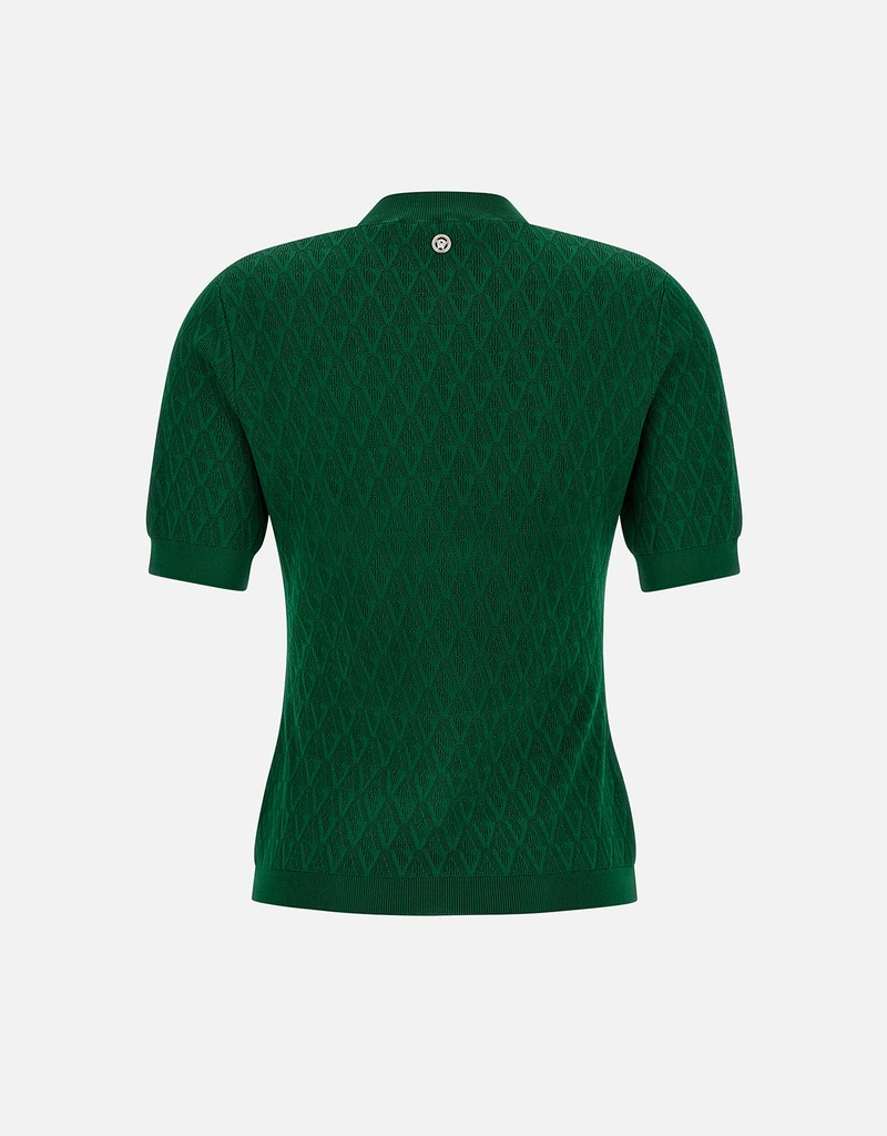Versace V 全面ジャカード フィット ニットTシャツ (すべての新品
