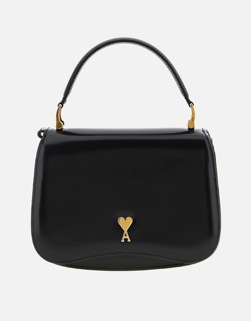 AMI Paris パリパリ光沢牛革クロスボディバッグ () IFCHIC.COM