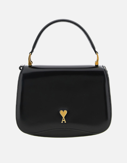 AMI Paris パリパリ光沢牛革クロスボディバッグ () IFCHIC.COM