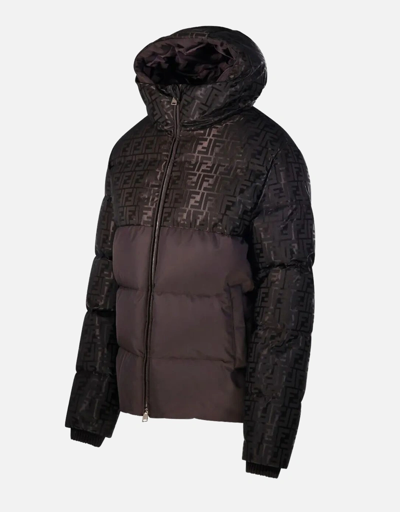 FENDI ナイロンジャケット Fendi ブラウンFFナイロンパファージャケット (すべての新品) IFCHIC.COM