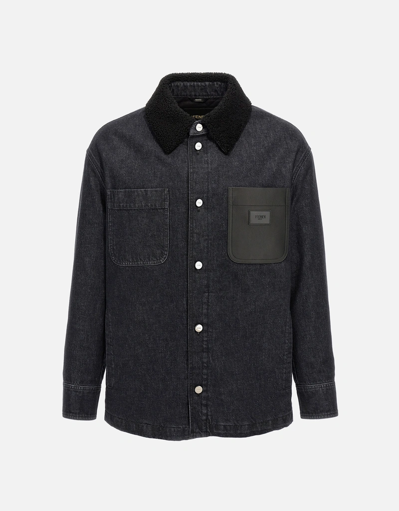 Fendi メンズブラックデニムシャツジャケット (すべての新品) IFCHIC.COM
