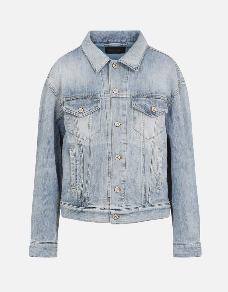 Balenciaga ライトブルーデニム立ち襟ジャケット (すべての新品