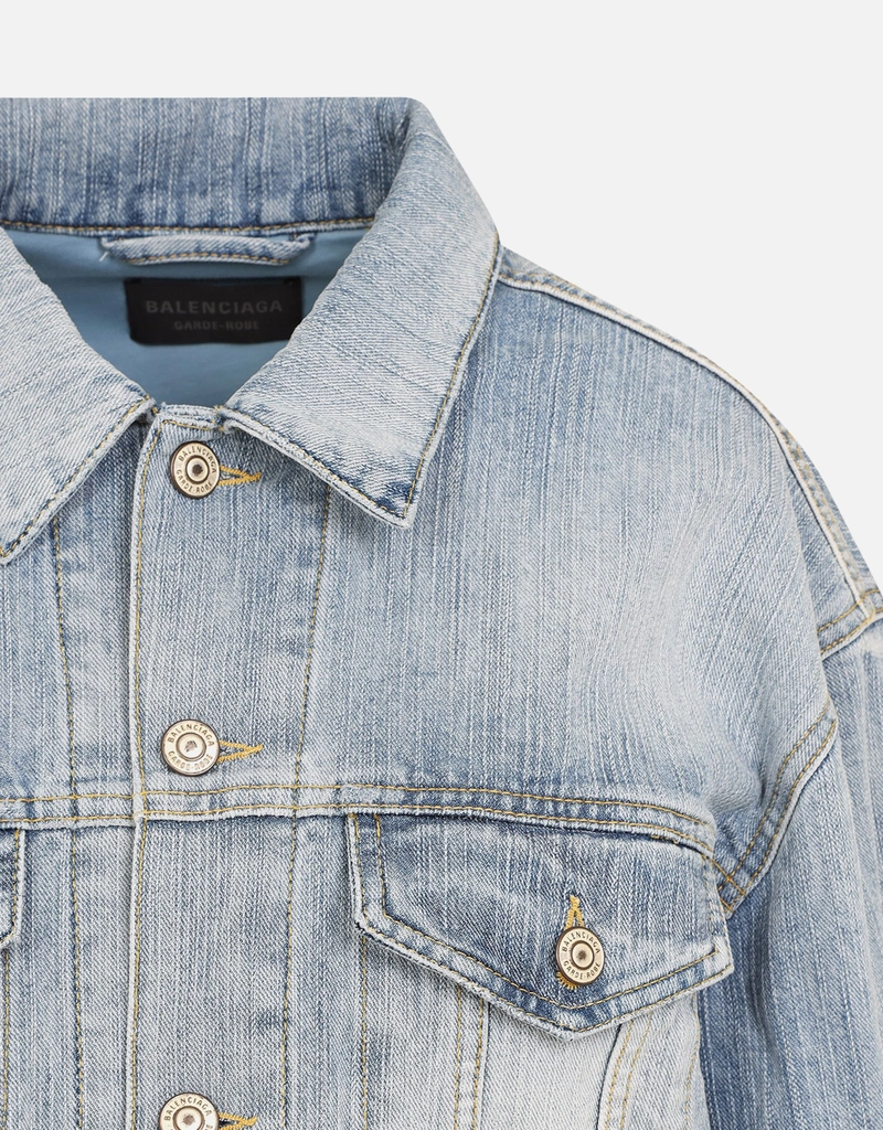 Balenciaga ライトブルーデニム立ち襟ジャケット (すべての新品