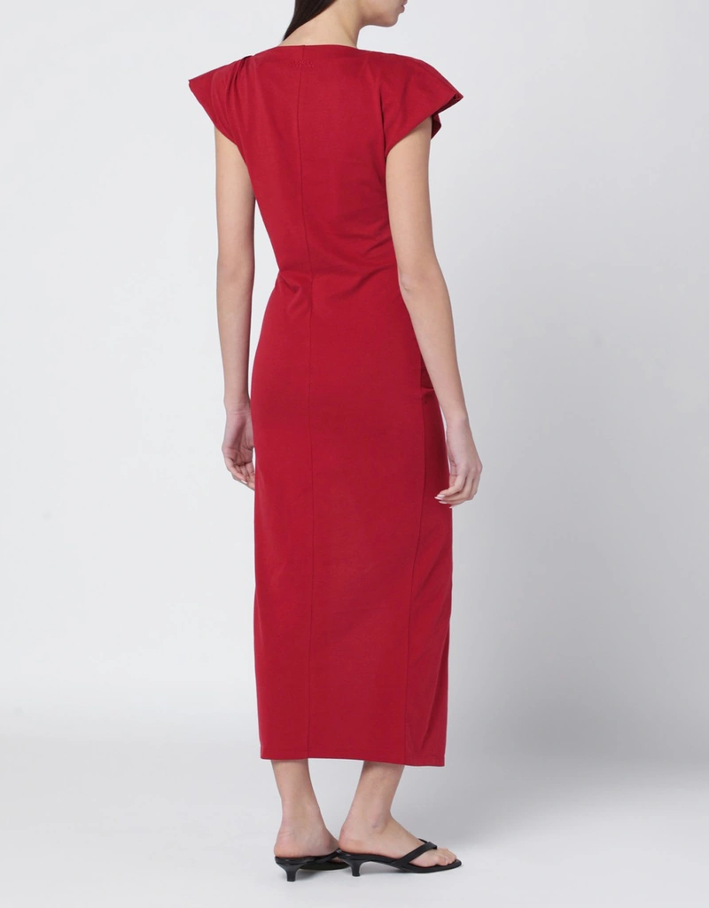modest knee length dresses Katie modest midi dress in cream purple – JanieLanie main image 1