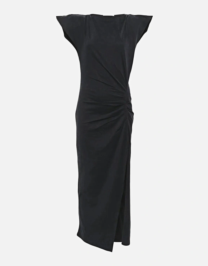 Isabel Marant Long black Nadela jersey dress (Dresses) IFCHIC.COM