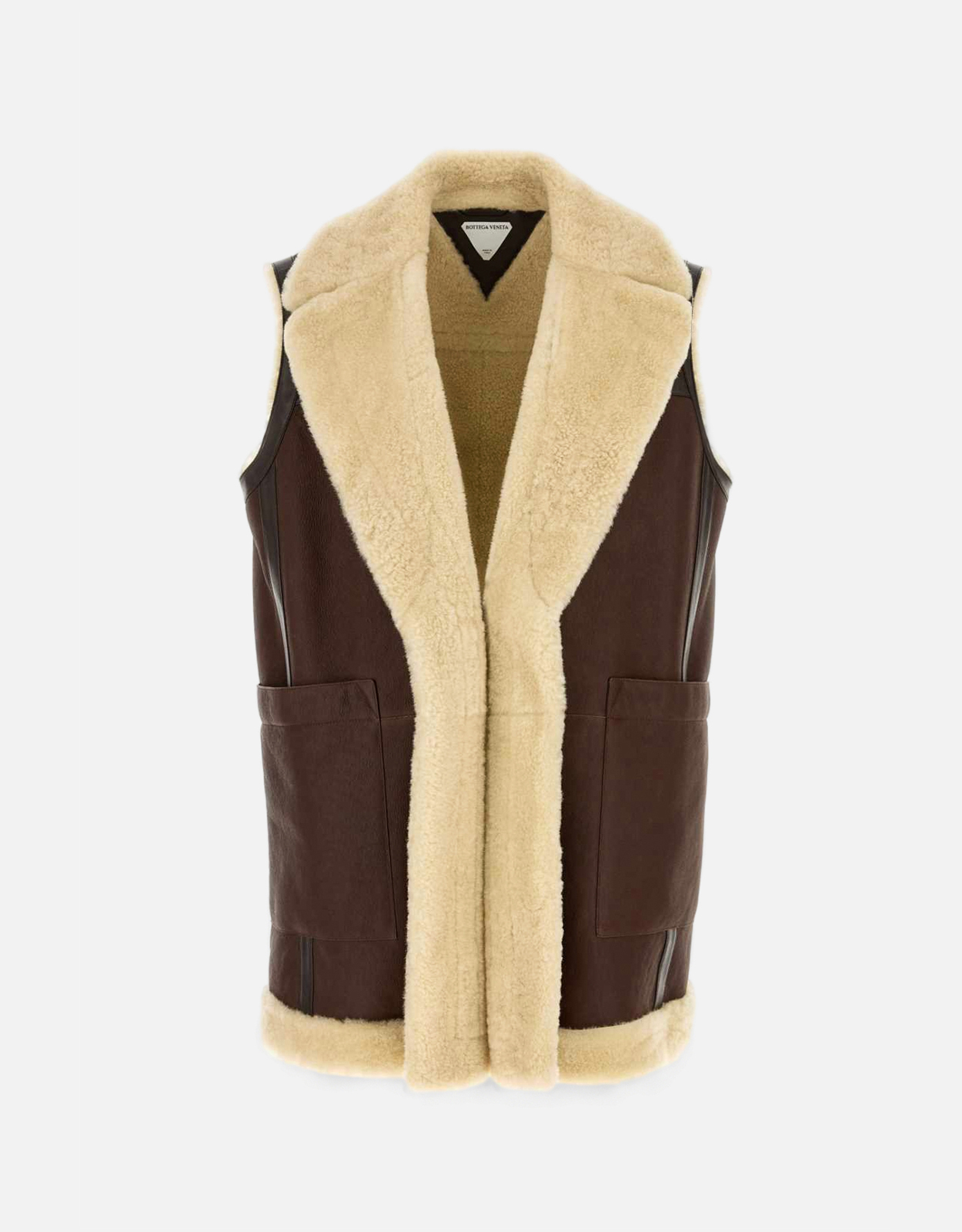 Bottega Veneta レザーとシアリングのジレ (すべての新品) IFCHIC.COM