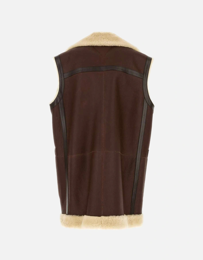 Bottega Veneta レザーとシアリングのジレ (すべての新品) IFCHIC.COM