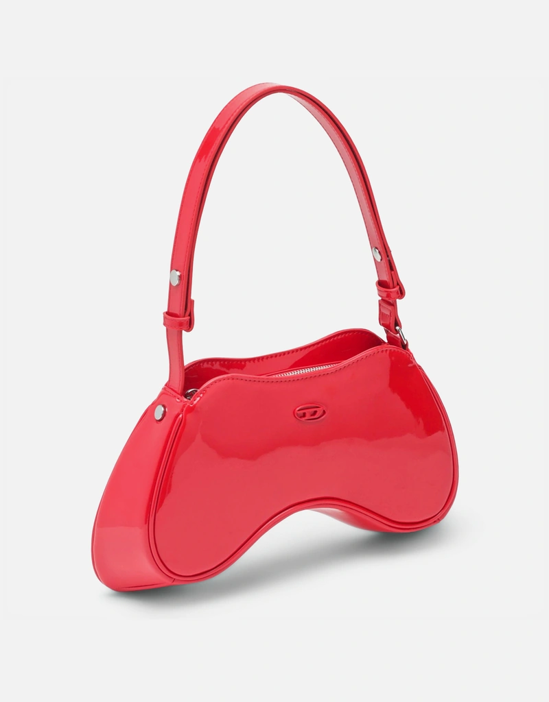 Diesel Double-D patent leather shoulder bag in red (All New In