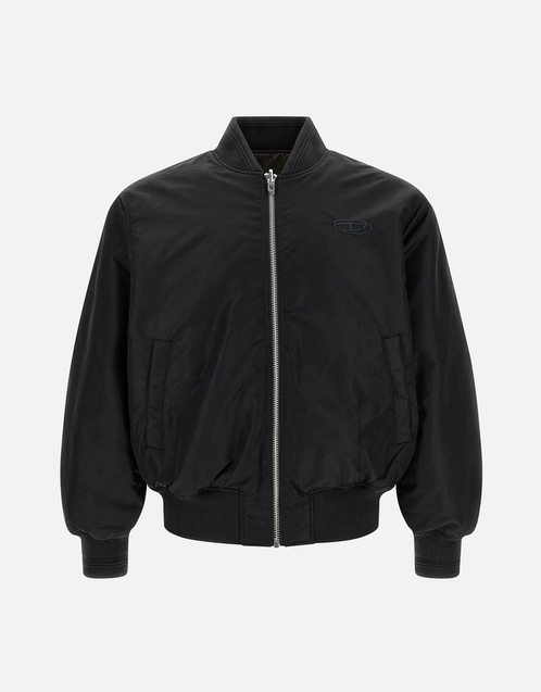 ほぼ未使用品 DIESEL Dロゴ シルバーMA1 スーパーストレッチ サテン 未使用 ディーゼル 5万 Dロゴ シルバー MA1 スーパーストレッチ サテン