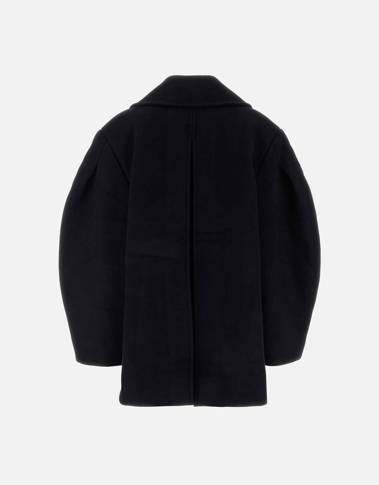 Ganni ダークブルーウール混紡オーバーサイズミディコート (すべての