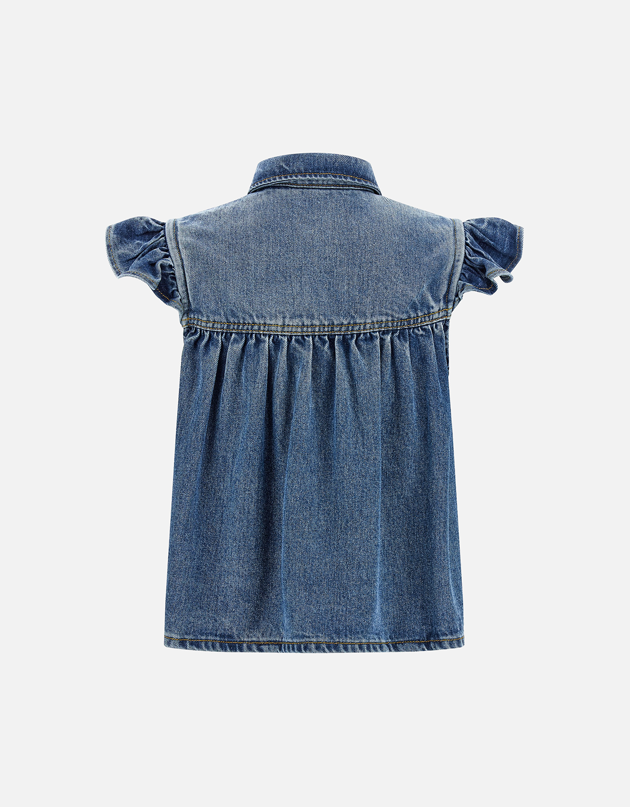 Ganni デニムラッフルトップ (すべての新品) IFCHIC.COM